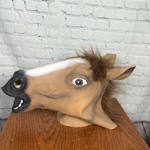 Horse Latex Mask Brown Horse Mask Halloween mask